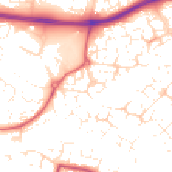 Daytime road noise heatmap for SN25 4WX