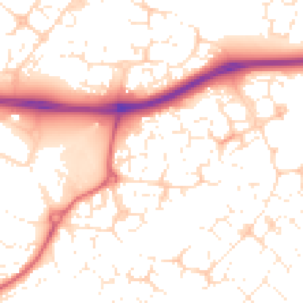 Daytime road noise heatmap for SN25 4YJ