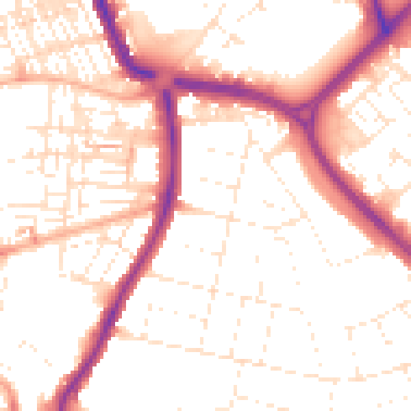 Daytime road noise heatmap for SN3 1AA