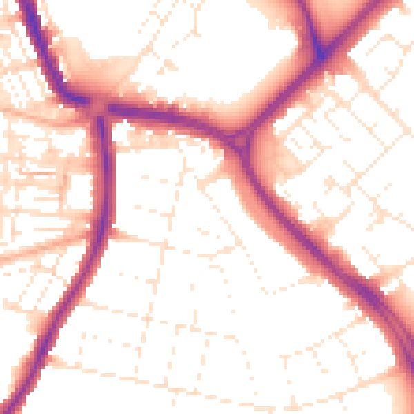 Daytime road noise heatmap for SN3 1AD