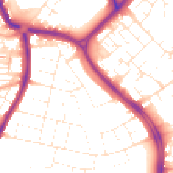 Daytime road noise heatmap for SN3 1AE
