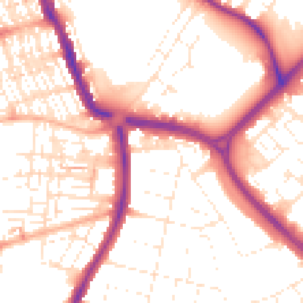 Daytime road noise heatmap for SN3 1AF