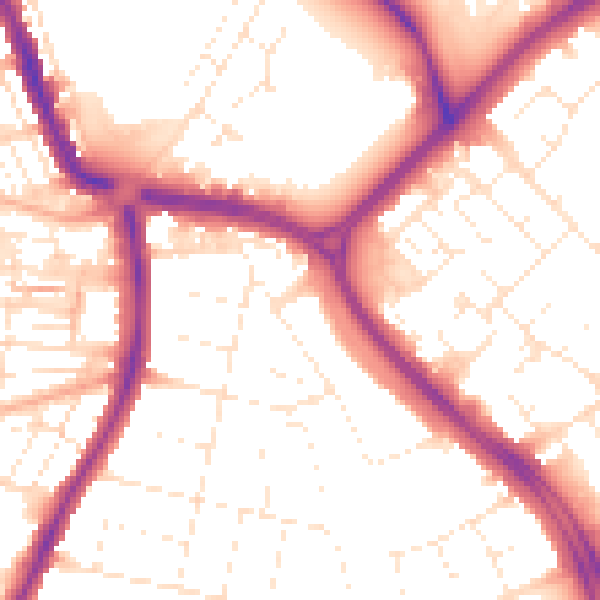 Daytime road noise heatmap for SN3 1AG