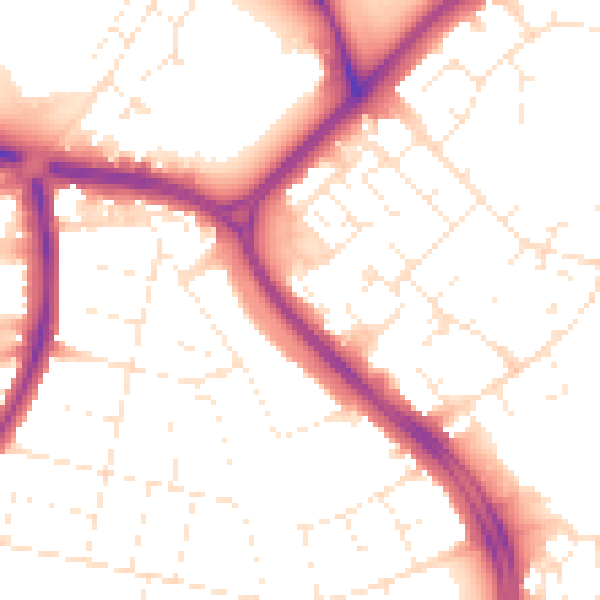 Daytime road noise heatmap for SN3 1AS