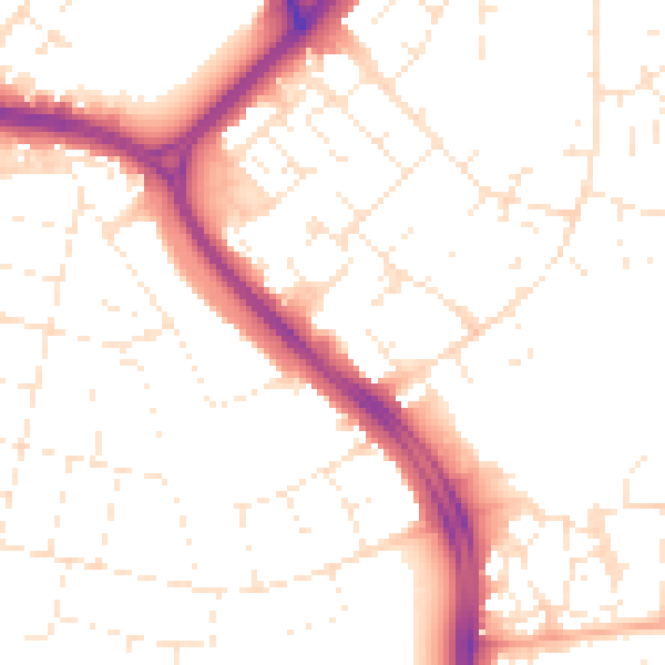 Daytime road noise heatmap for SN3 1AT