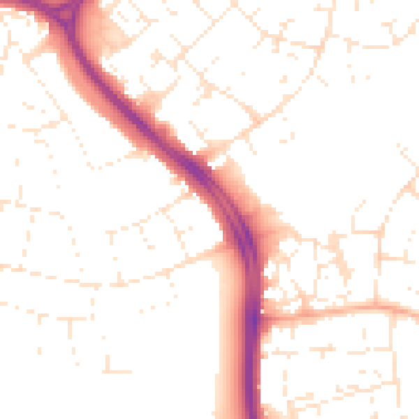 Daytime road noise heatmap for SN3 1BA
