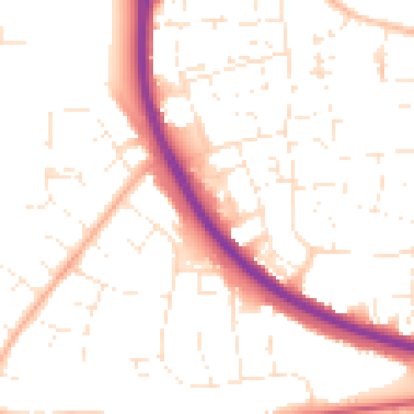 Daytime road noise heatmap for SN3 1BB