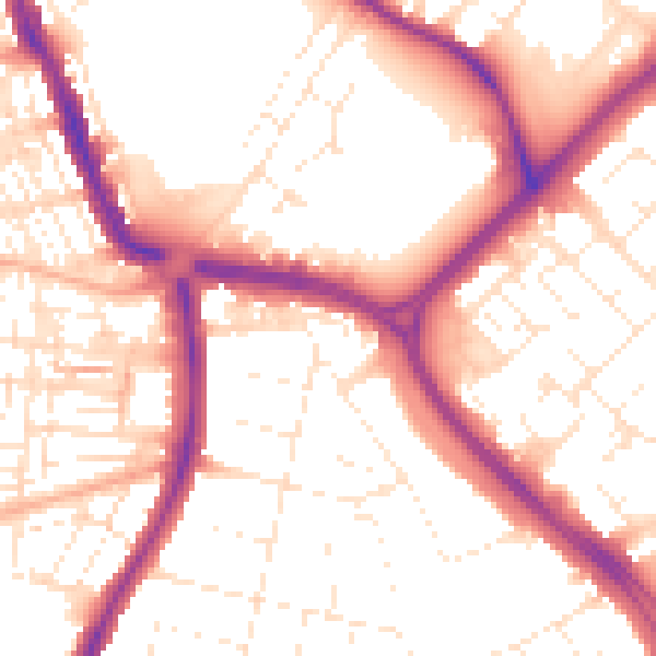 Daytime road noise heatmap for SN3 1BF