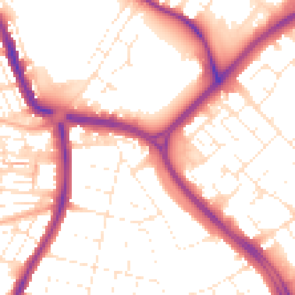 Daytime road noise heatmap for SN3 1BG