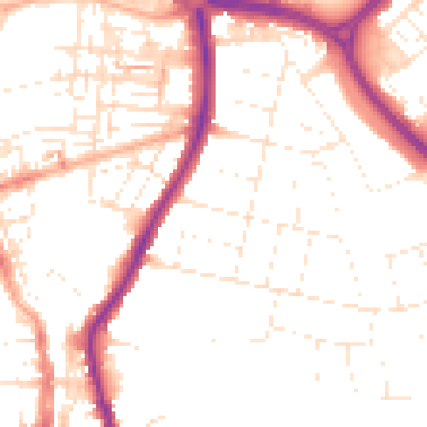 Daytime road noise heatmap for SN3 1BH