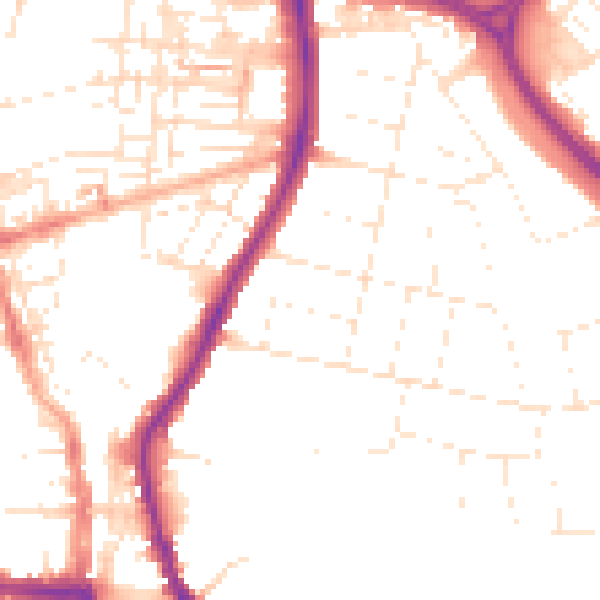 Daytime road noise heatmap for SN3 1BL