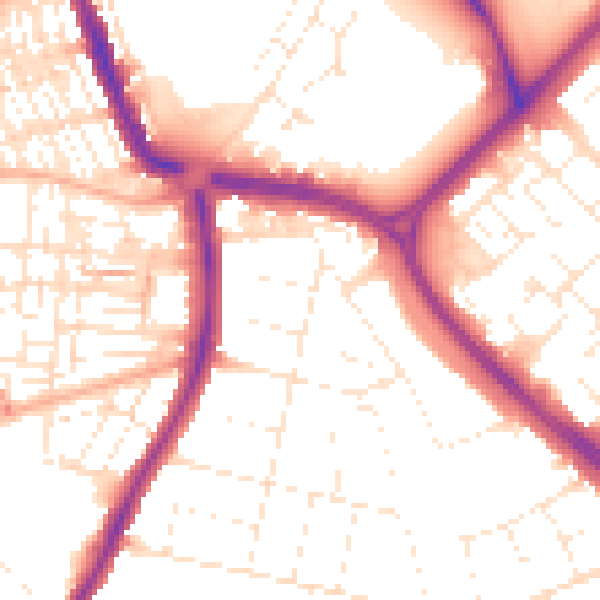 Daytime road noise heatmap for SN3 1BP