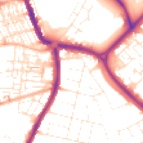 Daytime road noise heatmap for SN3 1BT