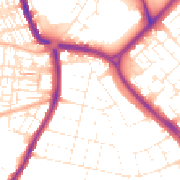Daytime road noise heatmap for SN3 1BU
