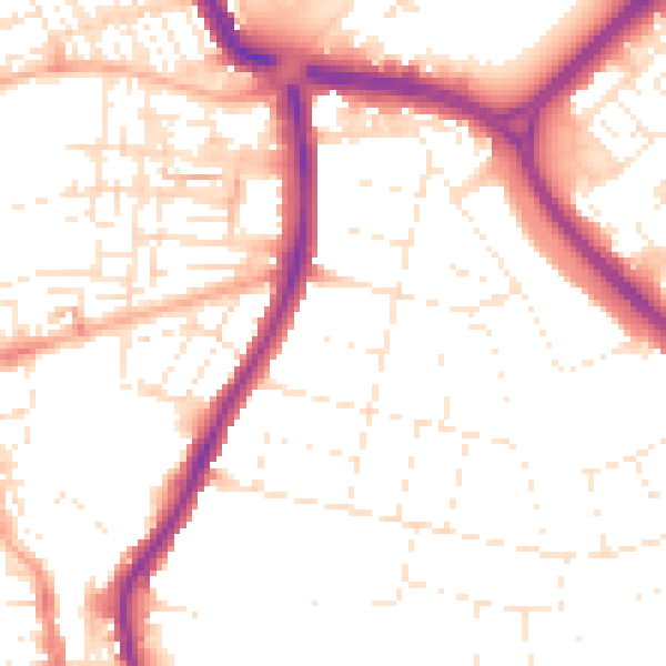 Daytime road noise heatmap for SN3 1BW