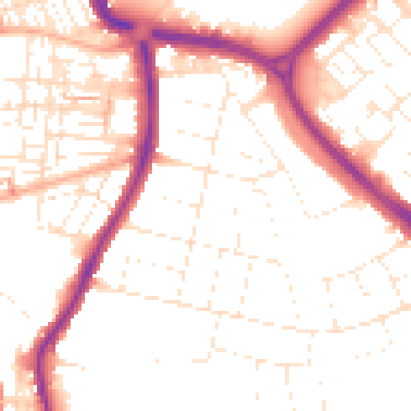 Daytime road noise heatmap for SN3 1BX