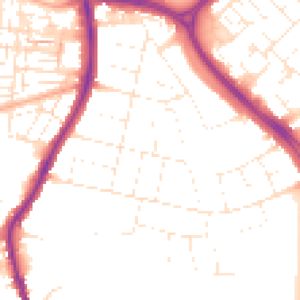 Daytime road noise heatmap for SN3 1BY