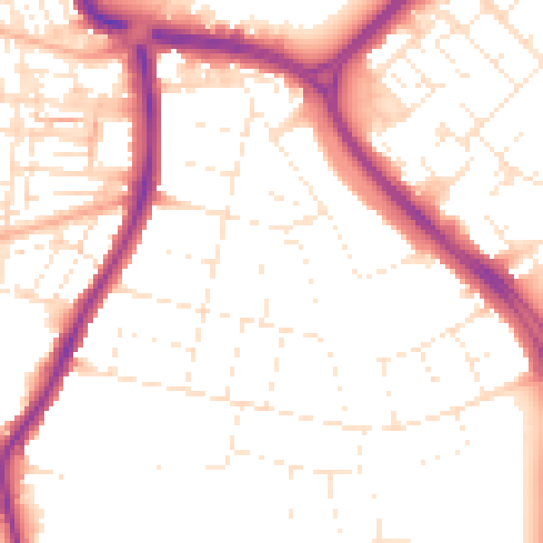 Daytime road noise heatmap for SN3 1BZ