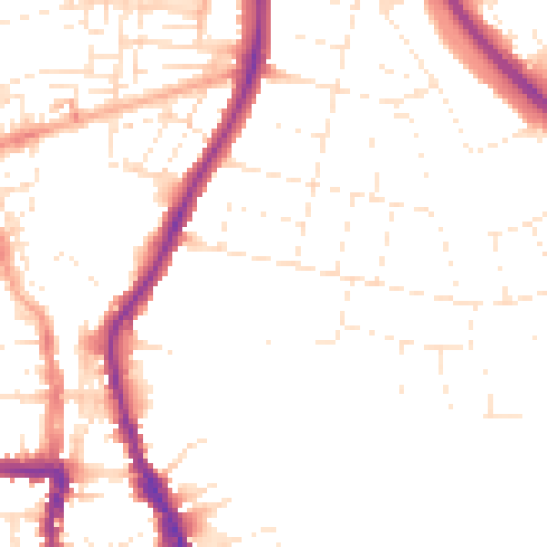 Daytime road noise heatmap for SN3 1DH