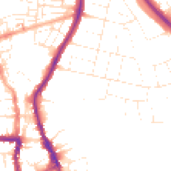 Daytime road noise heatmap for SN3 1EE