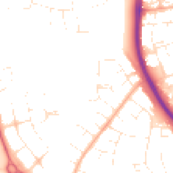 Daytime road noise heatmap for SN3 1EX