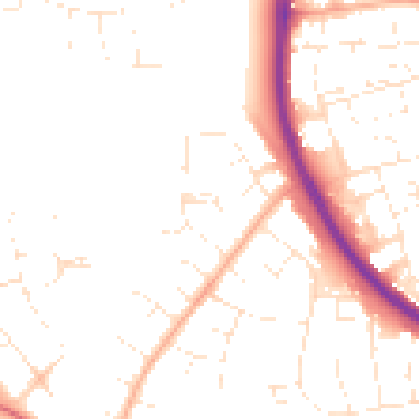 Daytime road noise heatmap for SN3 1EY