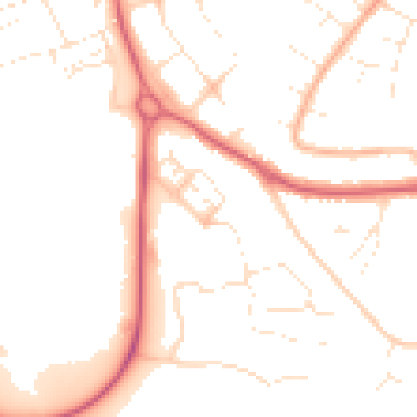Daytime road noise heatmap for SN3 1FH