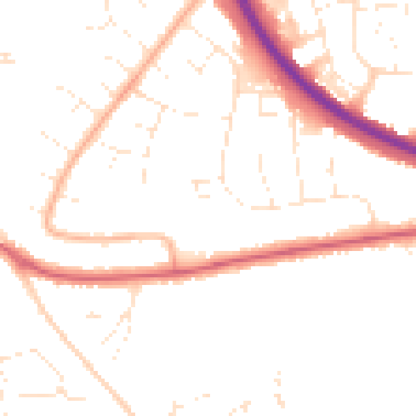 Daytime road noise heatmap for SN3 1HS