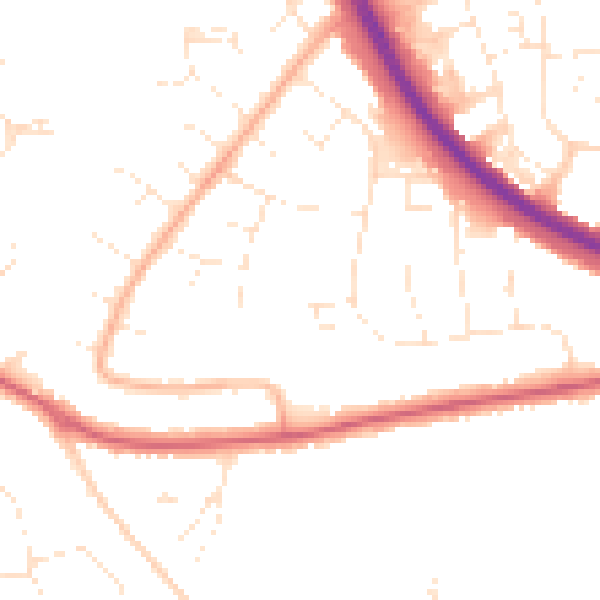 Daytime road noise heatmap for SN3 1HU