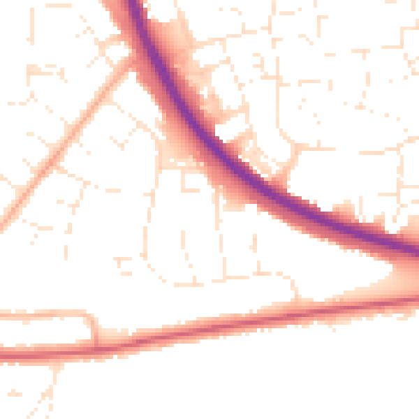 Daytime road noise heatmap for SN3 1HZ
