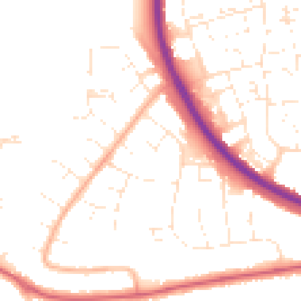 Daytime road noise heatmap for SN3 1JG