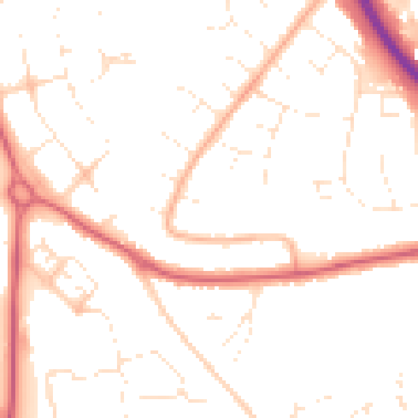 Daytime road noise heatmap for SN3 1JT