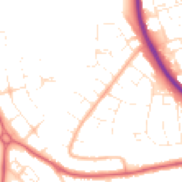 Daytime road noise heatmap for SN3 1LQ
