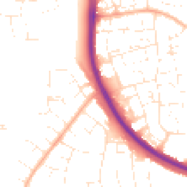 Daytime road noise heatmap for SN3 1LW