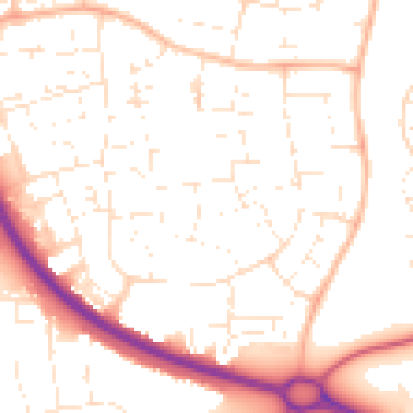 Daytime road noise heatmap for SN3 2DQ