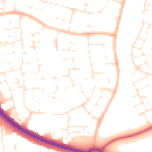 Daytime road noise heatmap for SN3 2EH