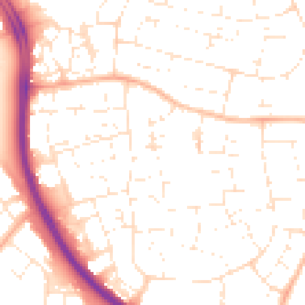 Daytime road noise heatmap for SN3 2FG