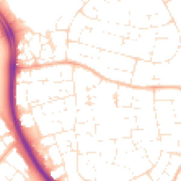 Daytime road noise heatmap for SN3 2FL