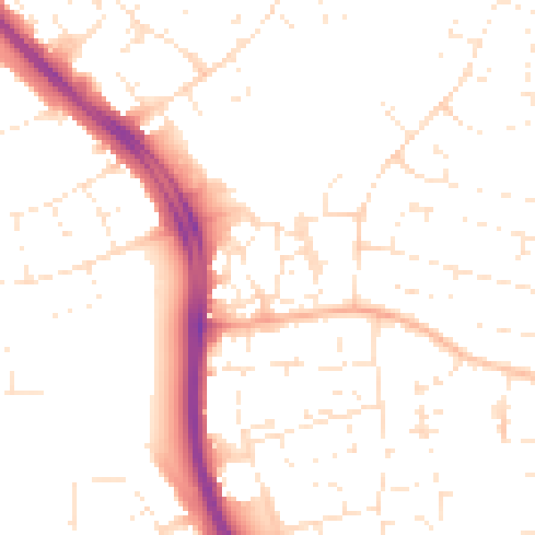 Daytime road noise heatmap for SN3 2GW