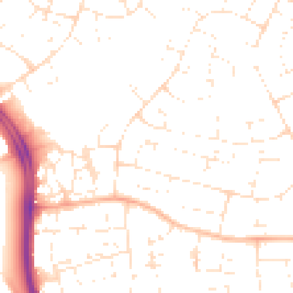 Daytime road noise heatmap for SN3 2NQ
