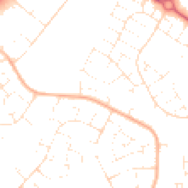 Daytime road noise heatmap for SN3 2PP