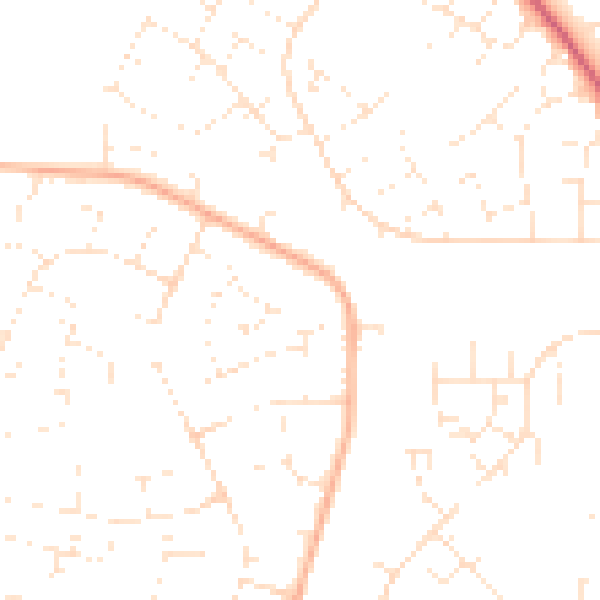 Daytime road noise heatmap for SN3 2PX