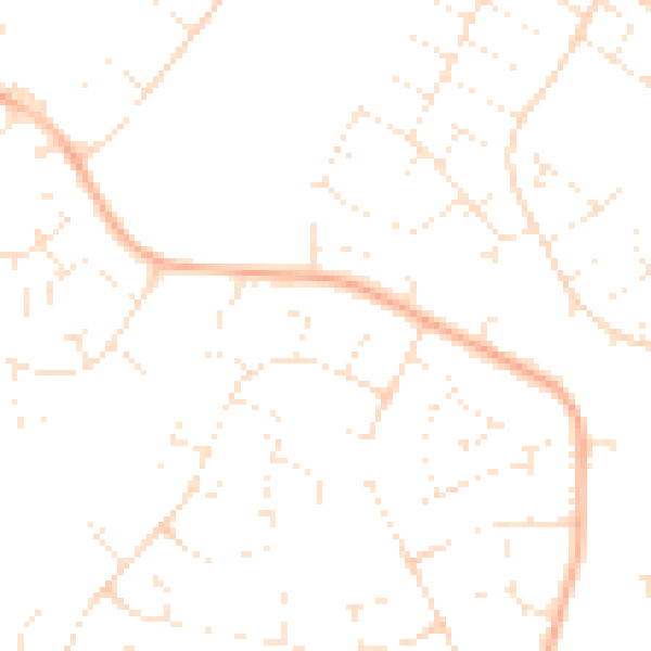 Daytime road noise heatmap for SN3 2QZ