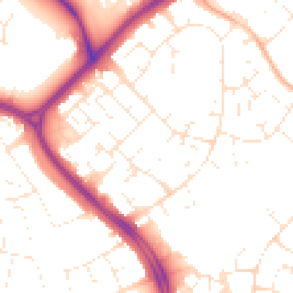 Daytime road noise heatmap for SN3 3AP