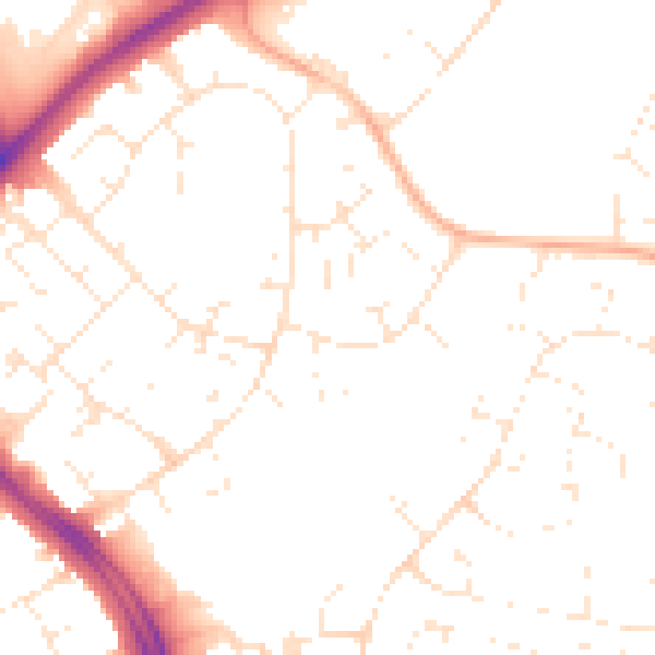 Daytime road noise heatmap for SN3 3BX