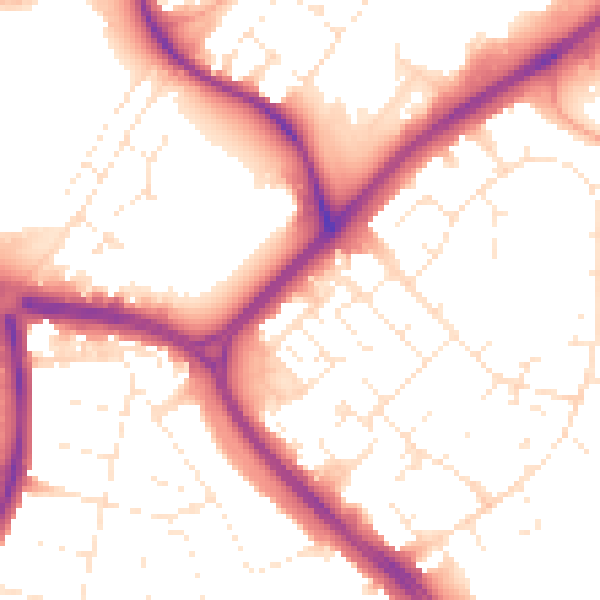 Daytime road noise heatmap for SN3 3EG