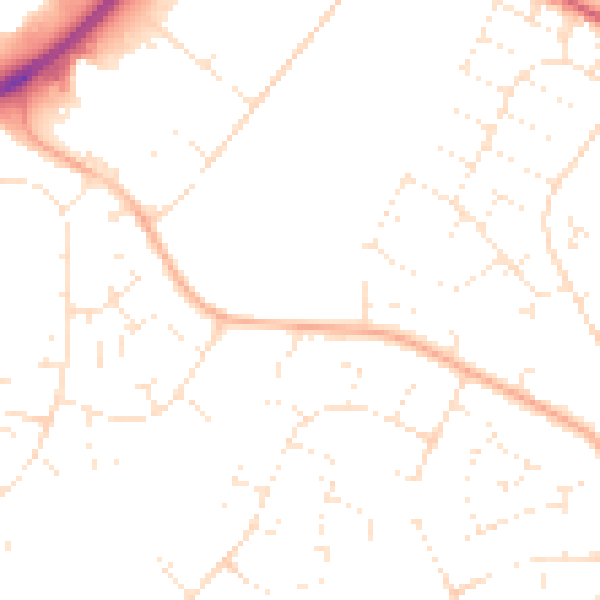 Daytime road noise heatmap for SN3 3FU