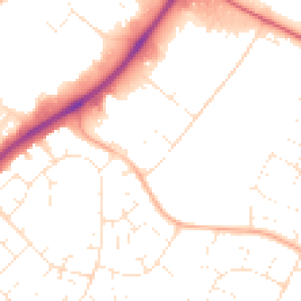 Daytime road noise heatmap for SN3 3LH