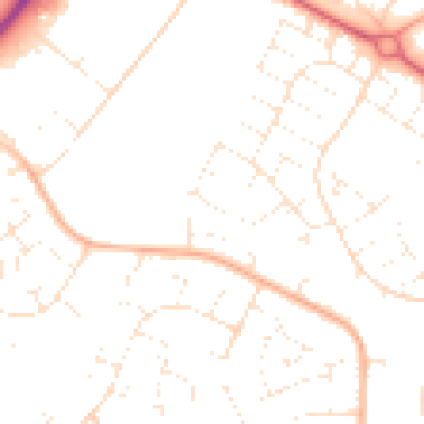 Daytime road noise heatmap for SN3 3LX