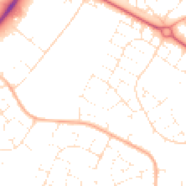Daytime road noise heatmap for SN3 3LZ